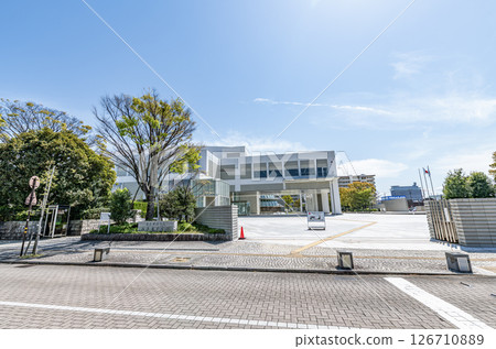 Gifu City, Gifu Prefecture Gifu Prefectural Library in sunny weather Gifu City, Gifu Prefecture Gifu Prefectural Library in sunny weather 126710889