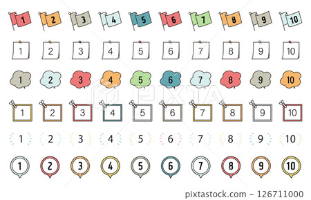 Number icon Order 1 2 3 4 5 6 7 8 9 10 Material Illustration Vector Set Number icon Order 1 2 3 4 5 6 7 8 9 10 Material Illustration Vector Set 126711000