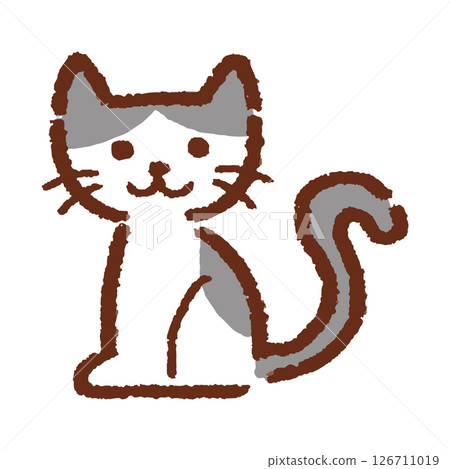 Vector illustration of a hand-drawn cat 126711019
