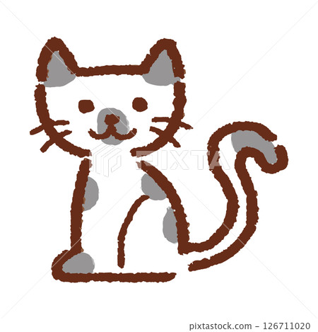 Vector illustration of a hand-drawn cat 126711020