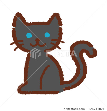 Vector illustration of a hand-drawn cat 126711021