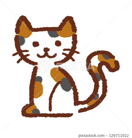 Vector illustration of a hand-drawn cat 126711022