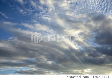colorful dramatic sky with cloud at sunset 126711121