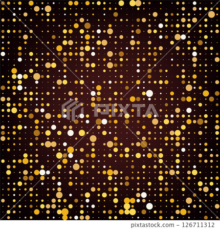 Luxury dotted backdrop. Sparkling golden confetti bg. 126711312