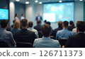 Dynamic Blurred Business Meeting in Modern Office 126711373