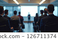Dynamic Blurred Business Meeting in Modern Office 126711374