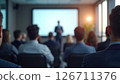 Dynamic Blurred Business Meeting in Modern Office 126711376