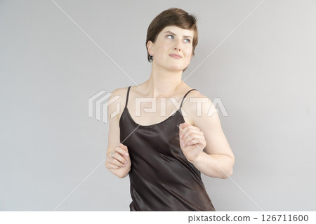 Happy young girl dancing Happy young girl dancing 126711600