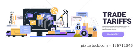 Trade tariffs concept with global economy...-插圖素材 [126711846] - PIXTA圖庫