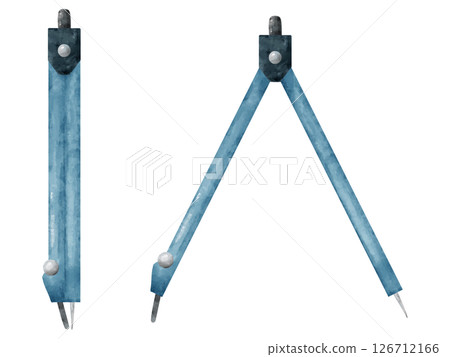 用於繪製水彩風格圓圈的圓規 126712166