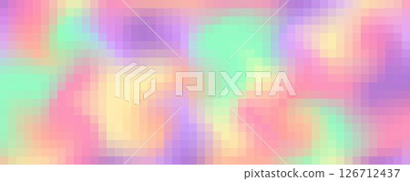 Pixel square rainbow pattern. Abstract gradient mosaic background. Vector grid texture. Color geometric seamless holographic print Pixel square rainbow pattern. Abstract gradient mosaic background. Vector grid texture. Color geometric seamless holographic print 126712437