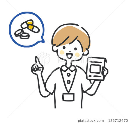 A pharmacist explaining medicine 126712470