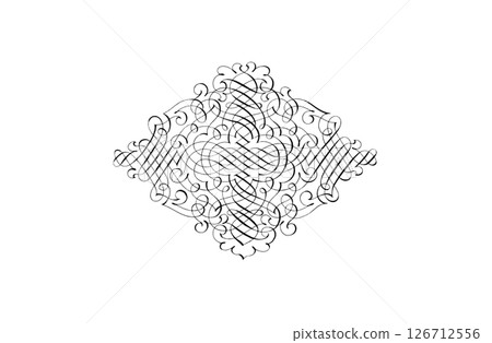 Classic calligraphy pattern 126712556
