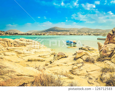 Romantic beach at greek island Romantic beach at greek island 126712583