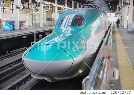 Tohoku-Hokkaido Shinkansen "Hayabusa" entering Morioka Station 126712737