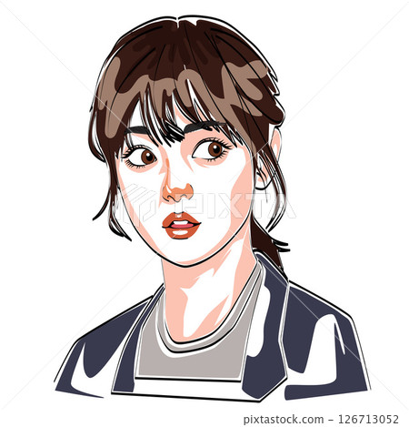 asian girl suprised art painting sketch style asian girl suprised art painting sketch style 126713052