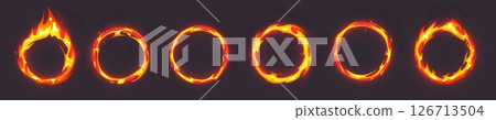 Burning fire ring frames set 126713504