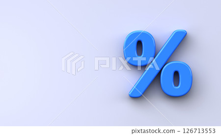 Percentage symbol 3D. Discount and sale sign on white background 126713553