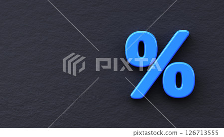 Business percentage or discount sign on a black background 126713555