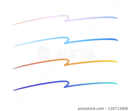 Hand-drawn style line material, gradation, sunrise/clear sky/twilight/moonlit night 126713906