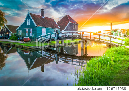 skyline of old town Zaanse Schans skyline of old town Zaanse Schans 126713988