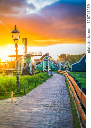 skyline of old town Zaanse Schans skyline of old town Zaanse Schans 126713989