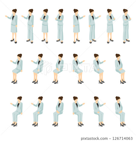 Business women set _ isometric illustration 126714063
