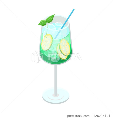 雞尾酒等距插圖 126714191