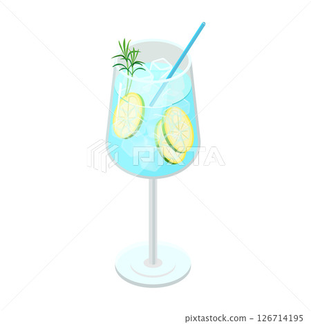 雞尾酒等距插圖 126714195