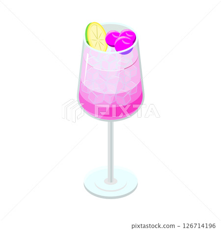 雞尾酒等距插圖 雞尾酒等距插圖 126714196
