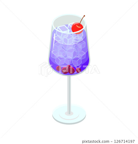 雞尾酒等距插圖 126714197