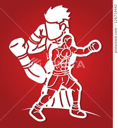 Boxing Sport Group of Boxer Fighter Warrior Mix Action Cartoon Silhouette Graphic Vector Boxing Sport Group of Boxer Fighter Warrior Mix Action Cartoon Silhouette Graphic Vector 126714442