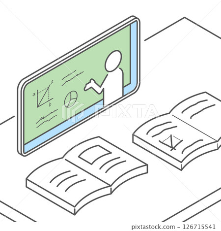 Online education (distance learning)_isometric illustration 126715541