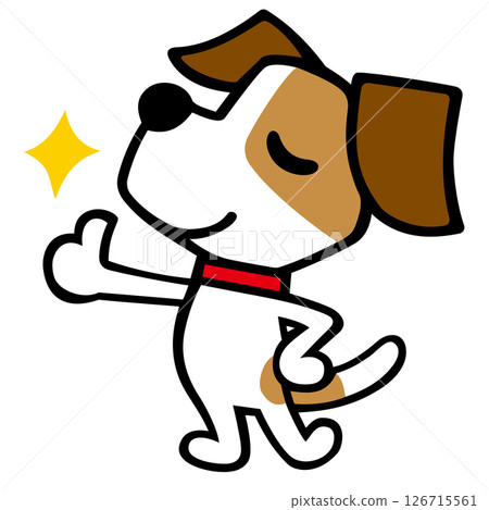 Jack Russell Terrier dog character with a smug face and a good pose 126715561