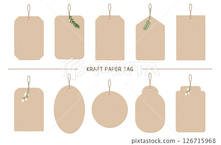 Kraft paper tag label set Kraft paper tag label set 126715968