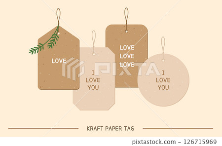 Kraft paper tag label set Kraft paper tag label set 126715969