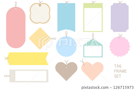 Colorful tag label frame set Colorful tag label frame set 126715973