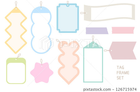 Colorful tag label frame set Colorful tag label frame set 126715974