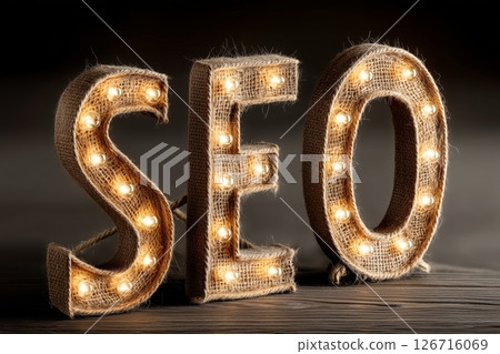 Rustic Illuminated Letters: A Warm and Whimsical Display of SEO 126716069