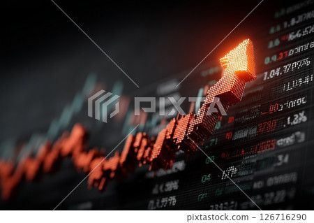 Dynamic Stock Market Dashboard with Bright Red Indicators 126716290