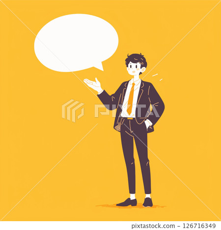 [Speech bubble] Man in a suit and speech bubble 126716349