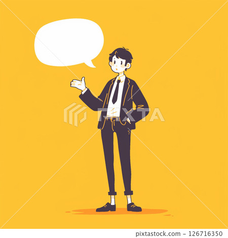 [Speech bubble] Man in a suit and speech bubble 126716350