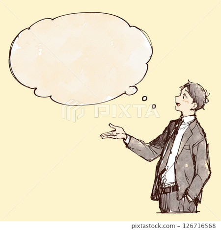 [Speech bubble] Man in a suit and speech bubble 126716568