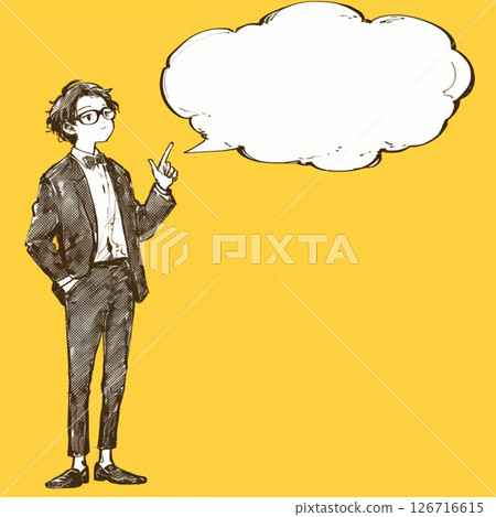 [對話泡泡] 穿西裝的男人與對話泡泡 126716615