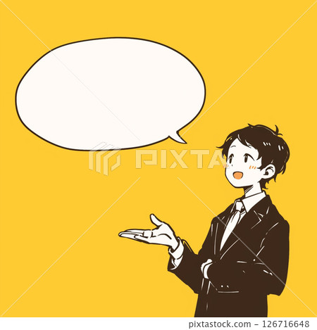 [Speech bubble] Man in a suit and speech bubble 126716648