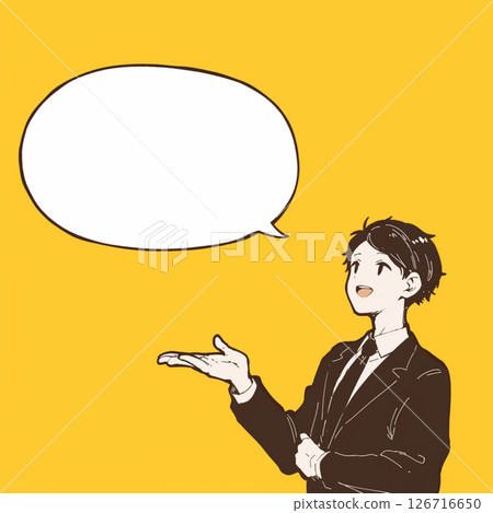 [Speech bubble] Man in a suit and speech bubble 126716650