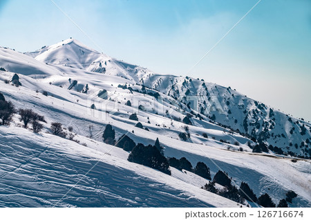 Amirsoy, Amirsay snowy rocks, mountains in Uzbekistan 126716674