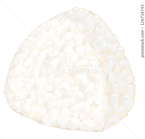 A realistic and simple illustration of an onigiri rice ball without any fillings 126716743