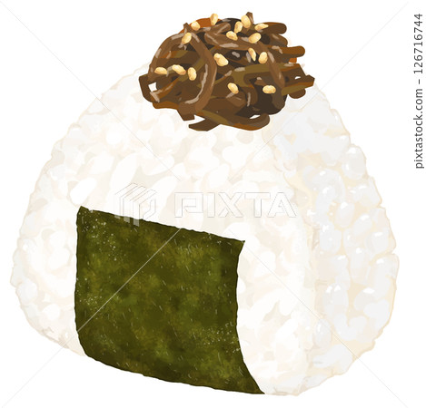 逼真的海帶飯糰插圖 逼真的海帶飯糰插圖 126716744