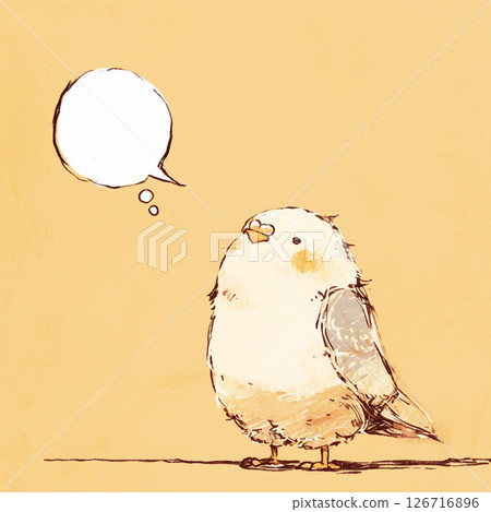 [Speech bubble] Little bird and speech bubble 126716896